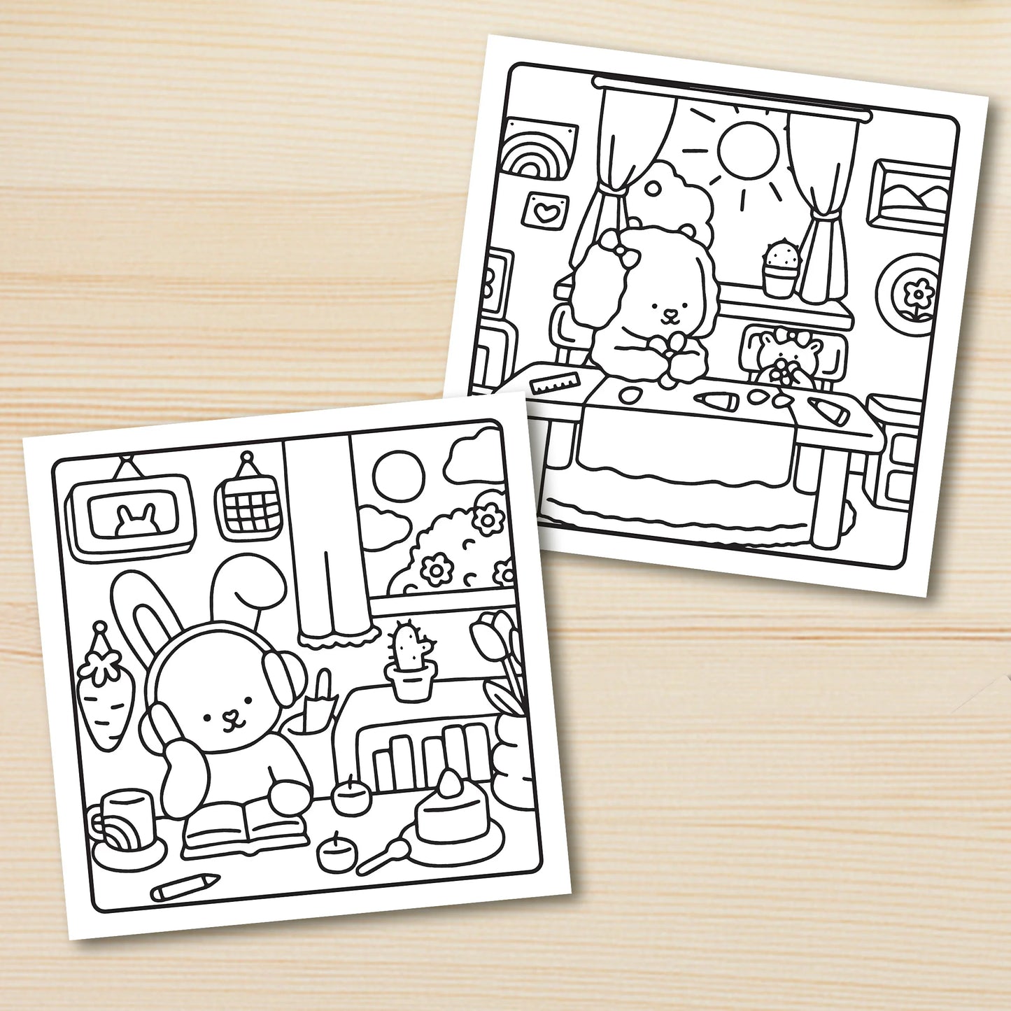 FUZZY HYGGE Super Cute Coloring Book for Adults and Teens