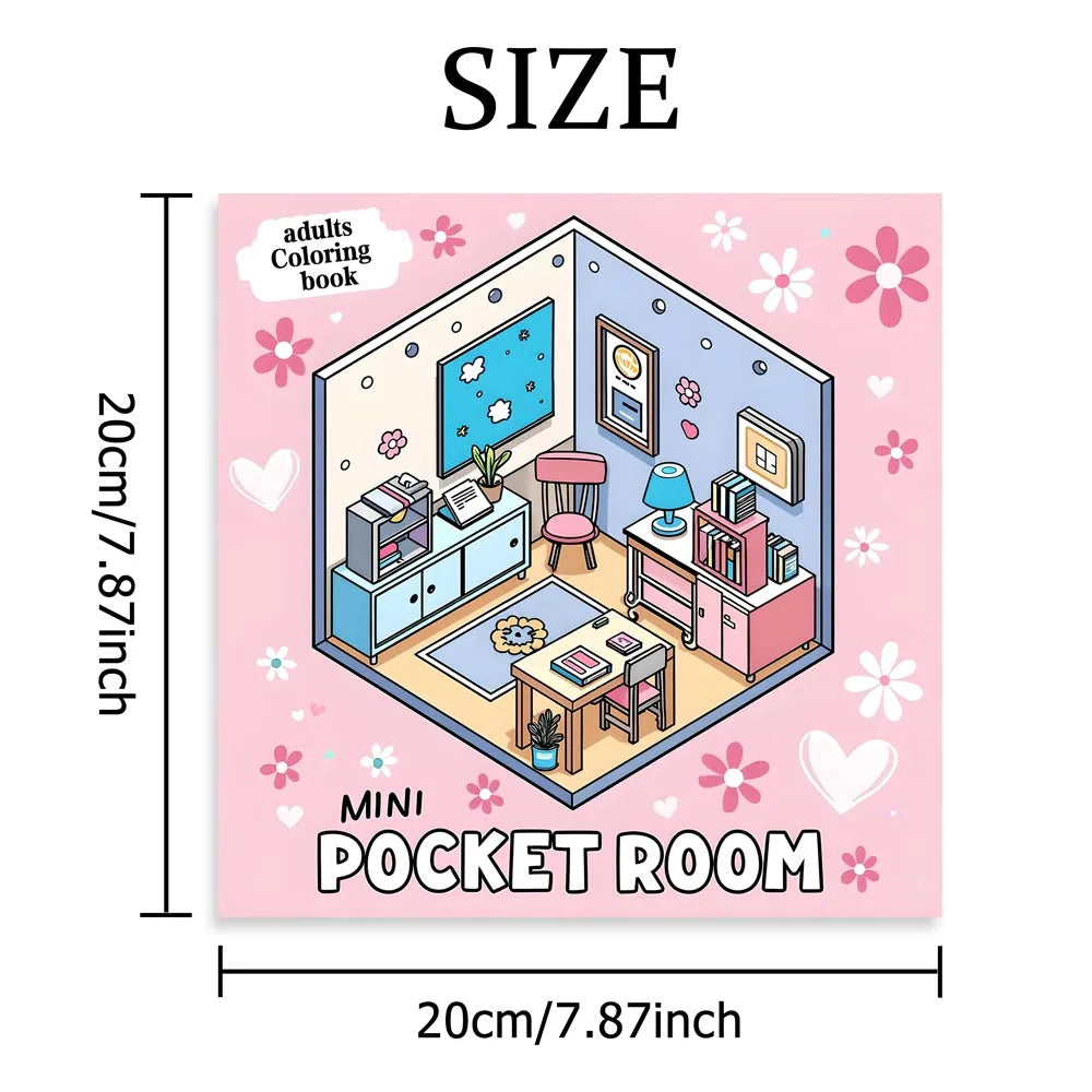 MINI POCKET ROOM A Tiny & Cozy Coloring Escape for Adults & Teens