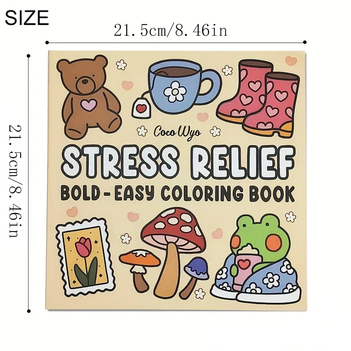 STRESS RELIEF Bold & Easy Coloring Book for Adults and Teens