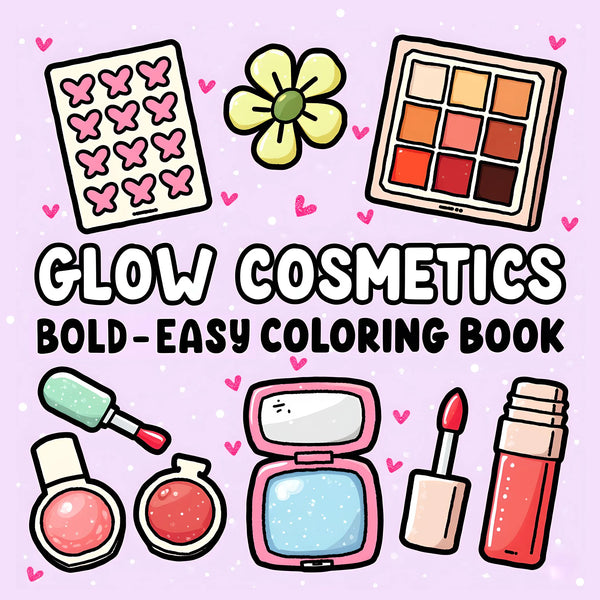 GLOW COSMETICS Bold & Easy Coloring Book for Adults and Teens