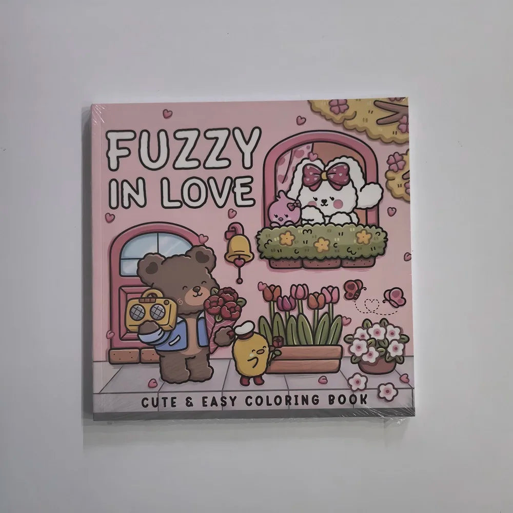 FUZZY IN LOVE A Cute & Heartwarming Coloring Escape for Adults & Teens