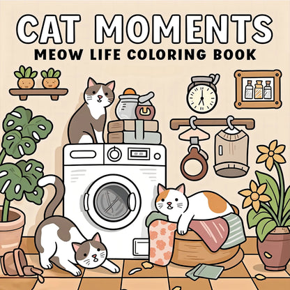 CAT MOMENTS A Cozy & Heartwarming Coloring Escape for Adults & Teens