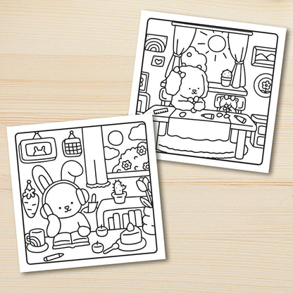 FUZZY HYGGE Super Cute Coloring Book for Adults and Teens