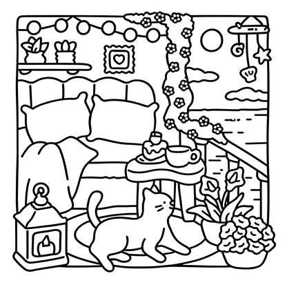 CAT MOMENTS A Cozy & Heartwarming Coloring Escape for Adults & Teens