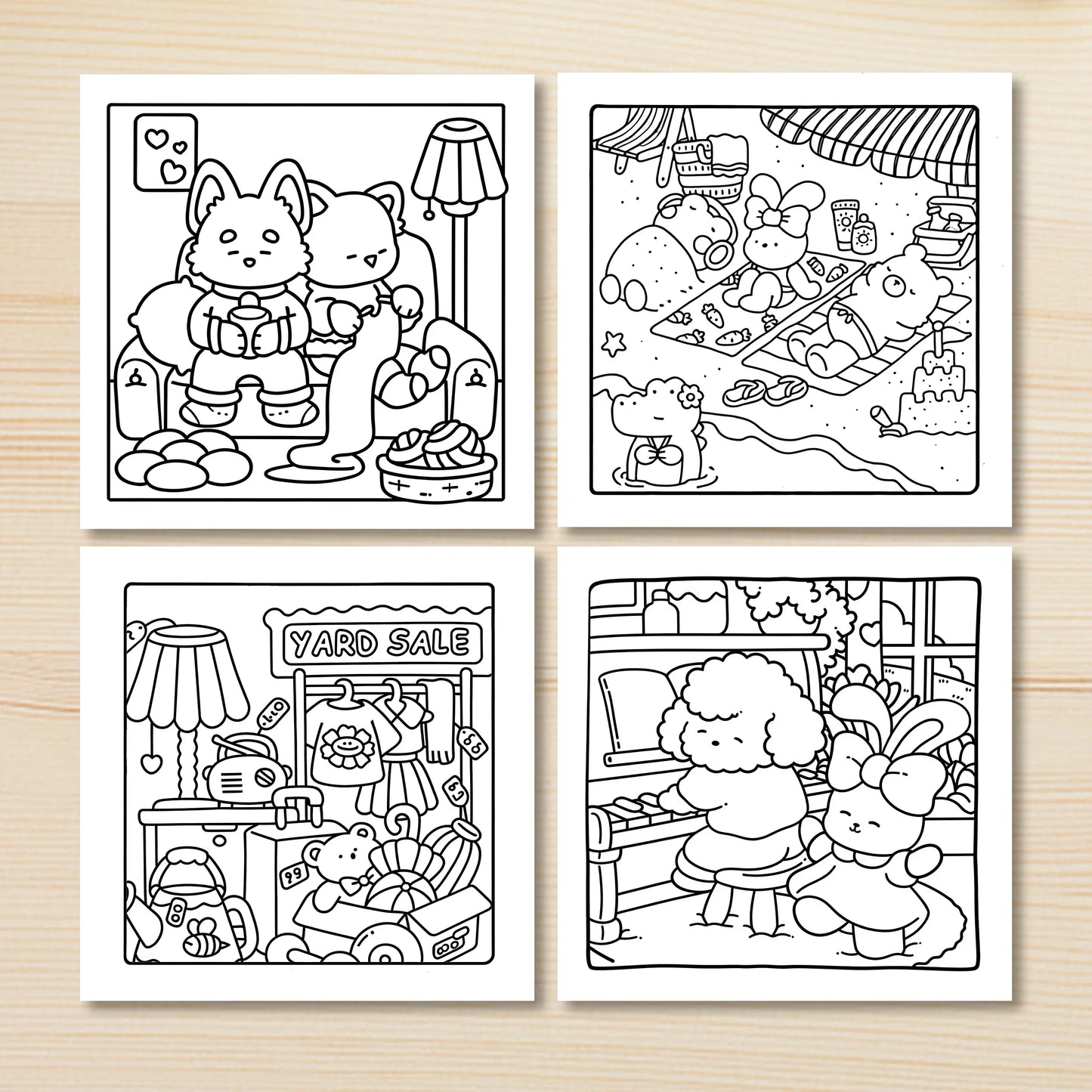 FUZZY HYGGE Super Cute Coloring Book for Adults and Teens