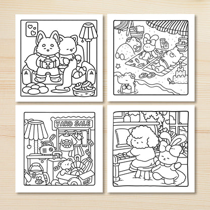 FUZZY HYGGE Super Cute Coloring Book for Adults and Teens