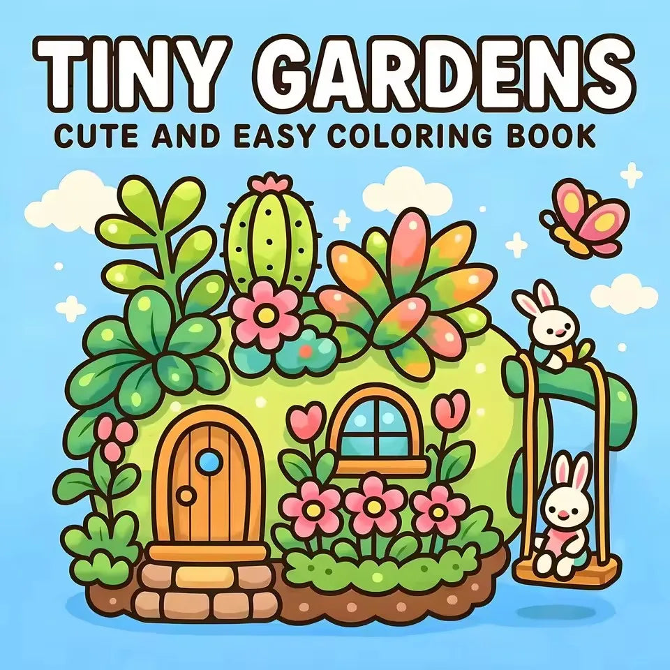 TINY GARDENS A Cute & Cozy Coloring Escape for Adults & Teens