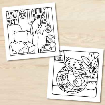 CAT LIFE A Funny & Feel-Good Coloring Escape for Adults & Teens