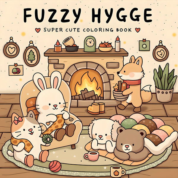 FUZZY HYGGE Super Cute Coloring Book for Adults and Teens