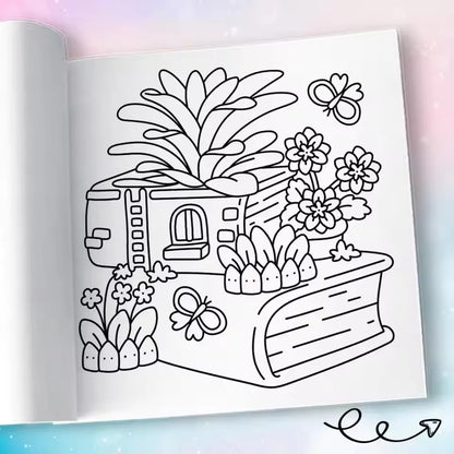TINY GARDENS A Cute & Cozy Coloring Escape for Adults & Teens