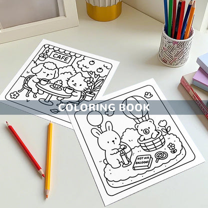COZY CUTIES Cute & Easy Coloring Book for Adults and Teens