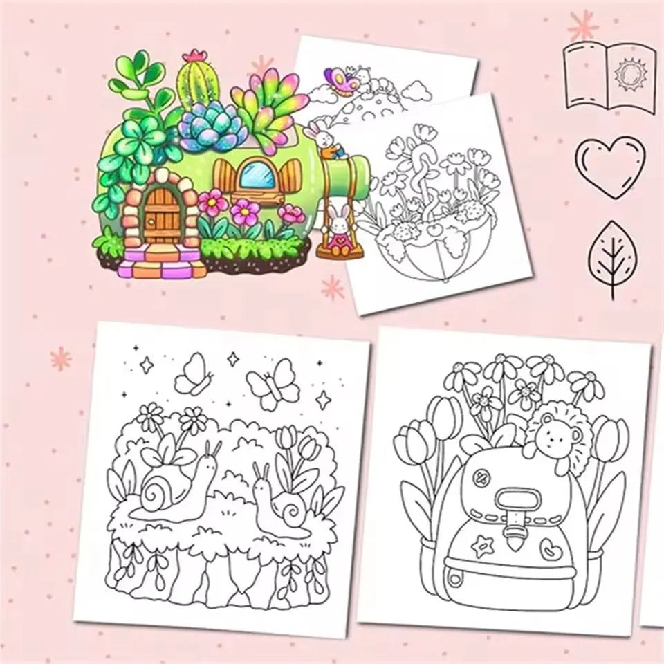 TINY GARDENS A Cute & Cozy Coloring Escape for Adults & Teens