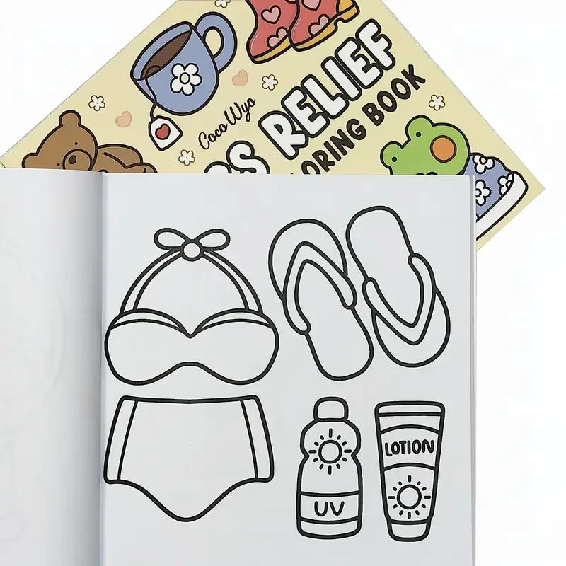 STRESS RELIEF Bold & Easy Coloring Book for Adults and Teens