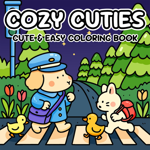 COZY CUTIES Cute & Easy Coloring Book for Adults and Teens