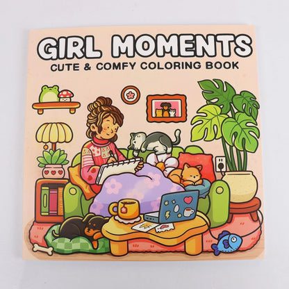 GIRL MOMENTS A Cute & Cozy Coloring Escape for Adults & Teens