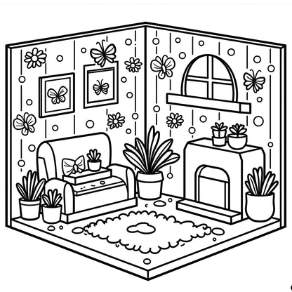 MINI POCKET ROOM A Tiny & Cozy Coloring Escape for Adults & Teens