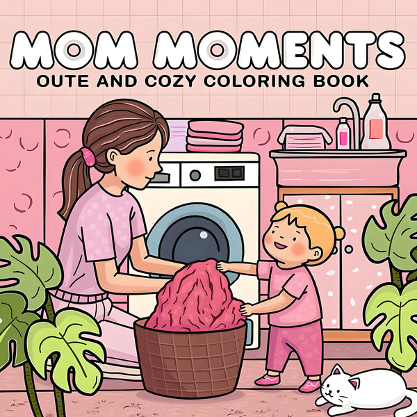 MOM MOMENTS A Cute & Cozy Coloring Escape for Adults & Teens