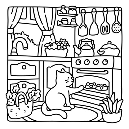 CAT MOMENTS A Cozy & Heartwarming Coloring Escape for Adults & Teens