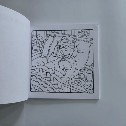 CAT & CHILL A Cozy, Stress-Free Coloring Escape for Adults & Teens