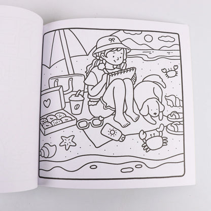 GIRL MOMENTS A Cute & Cozy Coloring Escape for Adults & Teens